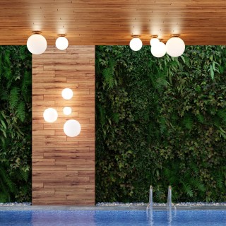 4250/1C HIGHTECH ODL21 245 золотист/металл/белый/акрил Потолочный светильник IP44 E27 LED max 15W BOSCO-foto3