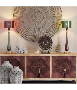 4868/1T STANDING ODL_EX22 57 золотой/бордовый/стекло База для высокой лампы E27 1*60W TOWER-foto3