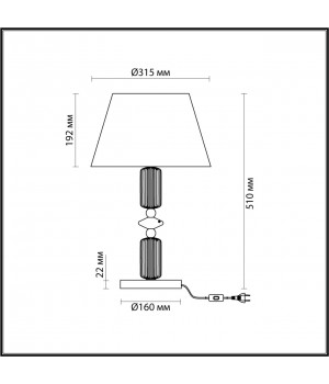 4861/1TC CLASSIC ODL_EX22 77 золотой/раноцветн.керамика/абажур Настольная лампа E27 1*60W 4861/1TC CANDY-foto2
