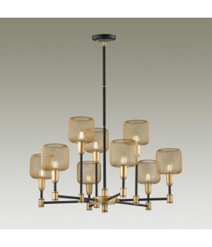 4975/9 LOFT ODL22 475 черный/мат.золотой/металл.сетка Люстра E14 9*40W LECOLA-foto3