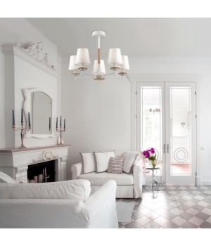 4497/5C COUNTY LN20 169 белый, дерево Люстра потолочная E14 5*40W 220V BETSY-foto3