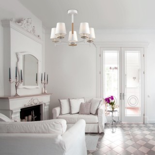 4497/5C COUNTY LN20 169 белый, дерево Люстра потолочная E14 5*40W 220V BETSY-foto3