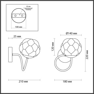 4556/1W MODERNI LN21 080 золотой Бра E14 40W 220V BREANA-foto2