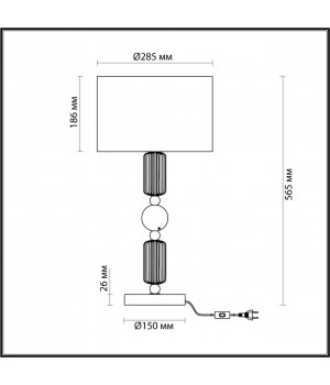 4861/1T CLASSIC ODL_EX21 76 золото/разноцветн./керамика/абажур Настольная лампа E27 1*60W CANDY-foto2