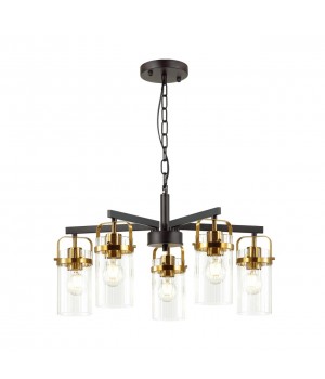 4653/5 COUNTRY ODL20 503 черный/золотой/прозрачный Люстра E27 5*60W 220V KOVIS-foto6