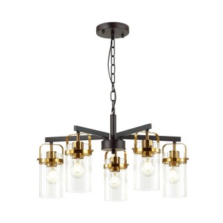 4653/5 COUNTRY ODL20 503 черный/золотой/прозрачный Люстра E27 5*60W 220V KOVIS-foto6
