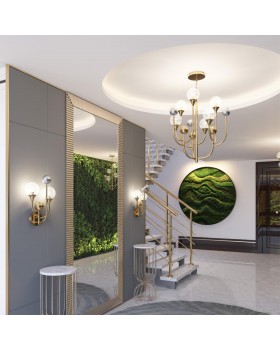 4785/2W HALL ODL21 458 золото/серебрист./металл//стекло Бра E14 2*40W KELLI-foto3