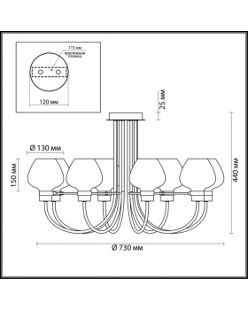 3708/8C LOFTI LN19 202 черный Люстра потолочная E14 8*40W 220V ILONA-foto2