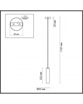 3873/1L HIGHTECH ODL19 265 белый Подвесной светильник GU10 1*50W 220V KIKO-foto2