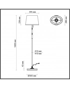 4887/1F MODERN ODL_EX22 89 бронзовый/зеленый/абажур ткань Торшер E27 1*60W LONDON-foto2