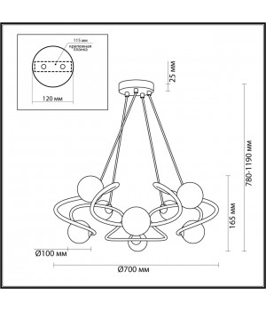 4806/8 MODERN ODL21 399 золотой/белый Люстра G9 8*40W SLOTA-foto2