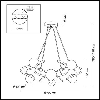 4806/8 MODERN ODL21 399 золотой/белый Люстра G9 8*40W SLOTA-foto2