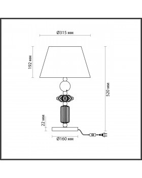 4861/1TB CLASSIC ODL_EX22 77 золотой/раноцветн.керамика/абажур Настольная лампа E27 1*60W 4861/1TB CANDY-foto2