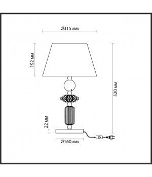 4861/1TB CLASSIC ODL_EX22 77 золотой/раноцветн.керамика/абажур Настольная лампа E27 1*60W 4861/1TB CANDY-foto2