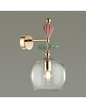 4855/1WB CLASSIC ODL_EX21 67 золото/разноцветн./керамика/стекло Бра E14 1*40W BIZET-foto4
