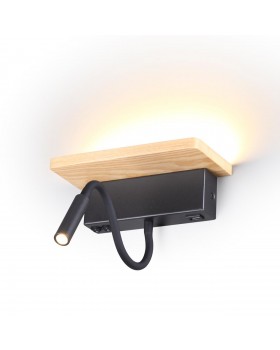 3868/8WL HIGHTECH ODL19 272 св.дерево/дерево Настен.светильник LED 8W 560Лм 3000К USB зарядка WOODY-foto6