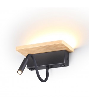 3868/8WL HIGHTECH ODL19 272 св.дерево/дерево Настен.светильник LED 8W 560Лм 3000К USB зарядка WOODY-foto6