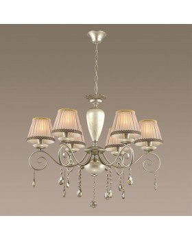 3924/6 CLASSIC ODL18 426 мат.серебро/перламутр/хрусталь Люстра IP20 E14 6*40W 220V MARIONETTA-foto3