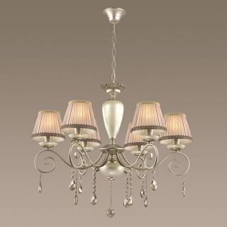 3924/6 CLASSIC ODL18 426 мат.серебро/перламутр/хрусталь Люстра IP20 E14 6*40W 220V MARIONETTA-foto3