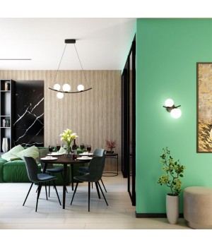 4267/2W MODERN ODL21 339 бел.матов. акрил/ черн/металл Настенный светильник Е14 2*40W DINO-foto3