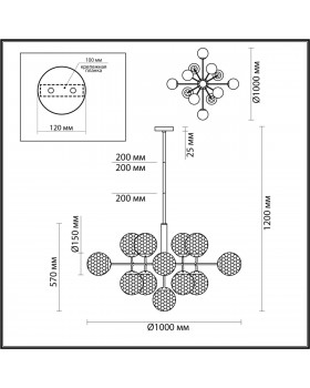 4982/13 MODERN ODL22 323 хром/прозрачный/стекло Люстра E14 13*40W VERASA-foto2