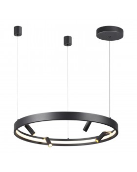 4317/58L HIGHTECH ODL22 149 металл/черный с золотом Подвесной светильник с пультом ДУ и доп. креплением IP20 LED 45W+25W 1952Лм 3000-6000K FONDA-foto6