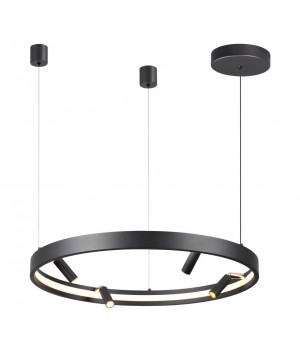 4317/58L HIGHTECH ODL22 149 металл/черный с золотом Подвесной светильник с пультом ДУ и доп. креплением IP20 LED 45W+25W 1952Лм 3000-6000K FONDA-foto6