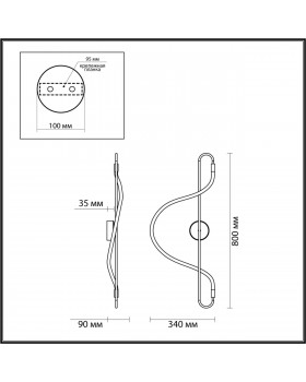 4303/19WL HIGHTECH ODL22 177 черный/античная бронза Настенный светильник IP20 LED 19W 1140Лм 4000K KEYS-foto2