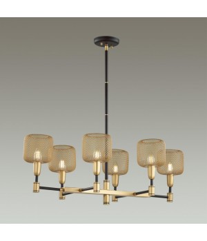 4975/6 LOFT ODL22 475 черный/мат.золотой/металл.сетка Люстра E14 6*40W LECOLA-foto3