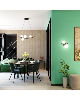 4267/4 MODERN ODL21 339 бел.матов. акрил/ черн/металл Подвесной светильник Е14 4*40W DINO-foto3