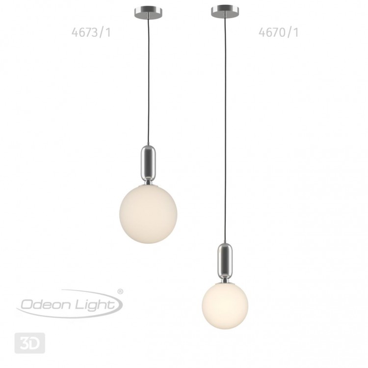 4670/1 PENDANT ODL20 308 хром/белый Подвес E27 1*40W (тип лампы СВЕЧА) 220V OKIA