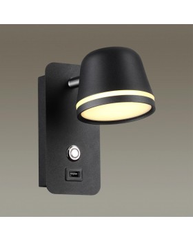 4299/5WL HIGHTECH ODL22 275 черный/металл Настенный светильник IP20 c USB зарядкой c выкл. LED 7W 380Лм 3000-4000-6000K BANKS-foto3