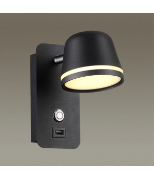 4299/5WL HIGHTECH ODL22 275 черный/металл Настенный светильник IP20 c USB зарядкой c выкл. LED 7W 380Лм 3000-4000-6000K BANKS-foto3
