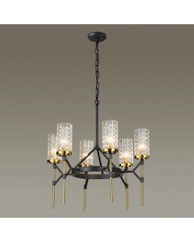 4225/6 MIDCENT ODL21 479 черный/золотист/металл Люстра IP20 6*E14 60W VITTORIA-foto4