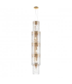 4938/9 HALL (В 2-Х КОРОБКАХ) ODL22 438 матов.золотой/прозрачный/стекло/ Люстра E14 9*40W MERKALE-foto5