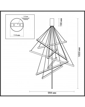 3860/96L L-VISION ODL19 141 золото Подвесной светильник LED 96W 5190Лм 3000К 220V COMETA-foto2