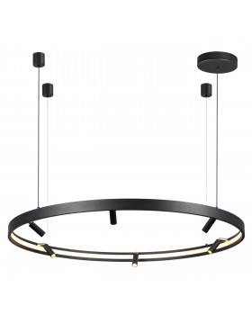 4317/93L HIGHTECH ODL22 149 металл/черный с золотом Подвесной светильник с пультом ДУ и доп. креплением IP20 LED 63W+37W 2656Лм 3000-6000K FONDA-foto7