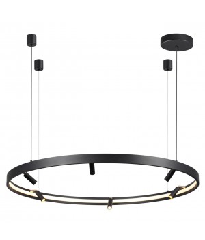 4317/93L HIGHTECH ODL22 149 металл/черный с золотом Подвесной светильник с пультом ДУ и доп. креплением IP20 LED 63W+37W 2656Лм 3000-6000K FONDA-foto7