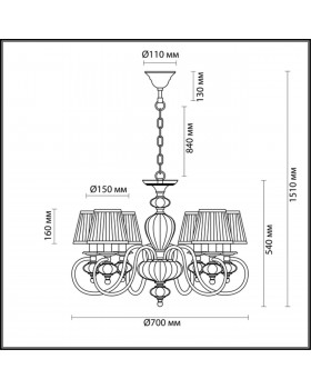 4186/6 CLASSIC ODL19 422 хром/керамика/белый Люстра Е14 6*40W MEDIA-foto2