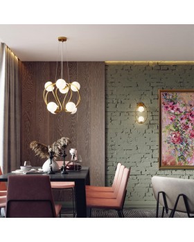 4808/8 MODERN ODL21 341 золотой/белый Люстра G9 8*40W SLOTA-foto3