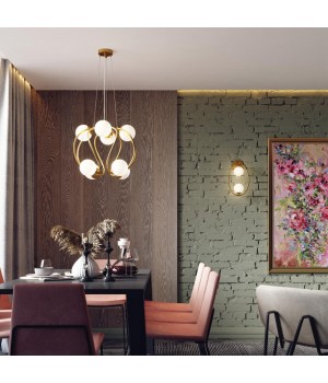 4808/8 MODERN ODL21 341 золотой/белый Люстра G9 8*40W SLOTA-foto3