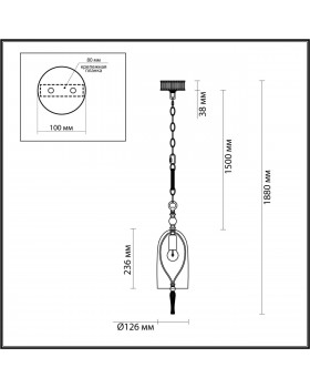 4882/1 NEO ODL_EX22 61 серебрист.с патиной/дымчатый/стекло Подвес E14 1*40W BELL-foto2