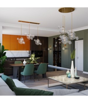 4640/12WL L-VISION ODL21 331 золотой/прозрачный Бра с выкл LED 12W 4000K BUBBLES BUBBLES-foto3