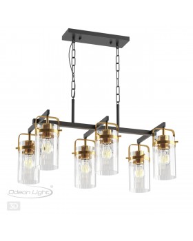 4653/6 COUNTRY ODL20 489 черный/золотой/прозрачный Люстра E27 6*60W 220V KOVIS-foto5