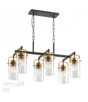 4653/6 COUNTRY ODL20 489 черный/золотой/прозрачный Люстра E27 6*60W 220V KOVIS-foto5