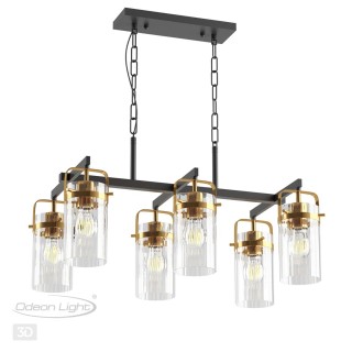4653/6 COUNTRY ODL20 489 черный/золотой/прозрачный Люстра E27 6*60W 220V KOVIS-foto5