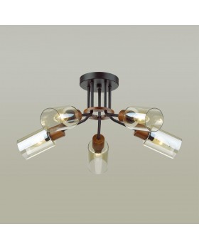 4492/5C COUNTY LN20 171 черный, дерево Люстра потолочная E14 5*60W 220V FERN-foto4