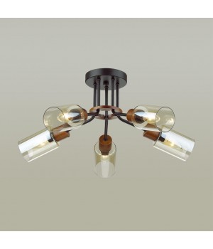 4492/5C COUNTY LN20 171 черный, дерево Люстра потолочная E14 5*60W 220V FERN-foto4