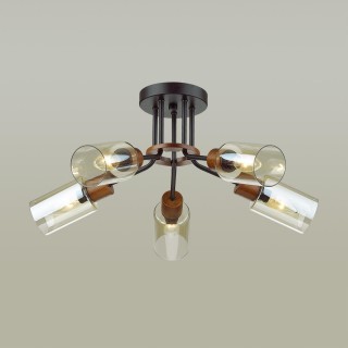 4492/5C COUNTY LN20 171 черный, дерево Люстра потолочная E14 5*60W 220V FERN-foto4