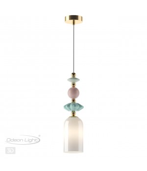 4861/1B CLASSIC ODL_EX21 75 золото/разноцветн./керамика/стекло Подвес E14 1*40W CANDY-foto5